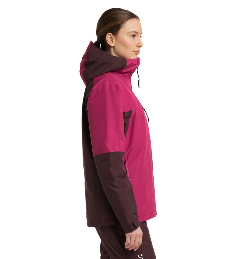 Women's Haglöfs Gondol Insulated Jacket Waterproof Jackets & Raincoats Burgundy Brown / Deep Pink Canada | SB05-480