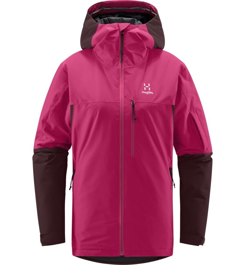 Women's Haglöfs Gondol Insulated Jacket Waterproof Jackets & Raincoats Burgundy Brown / Deep Pink Canada | SB05-480