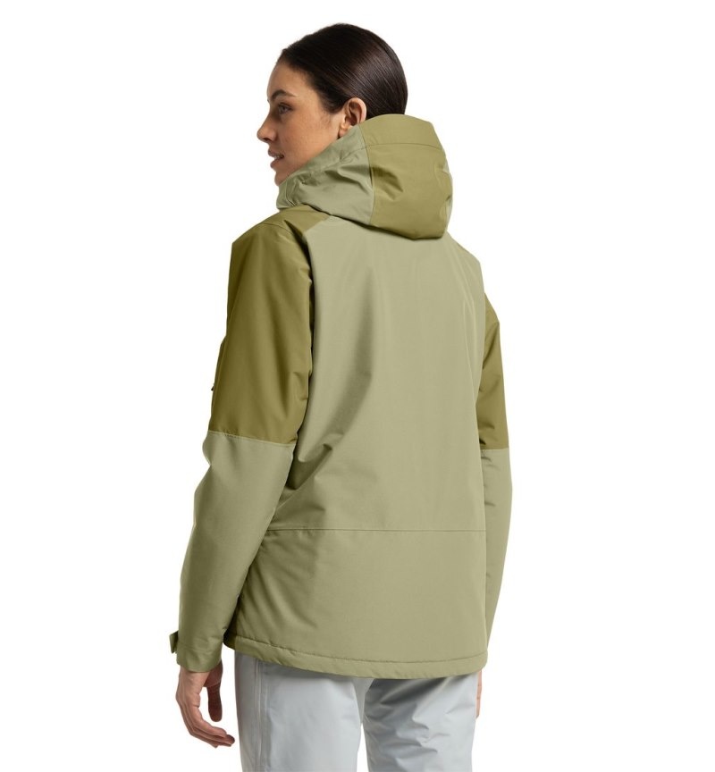 Women's Haglöfs Gondol Insulated Jacket Waterproof Jackets & Raincoats Green / Olive Green Canada | QC43-343