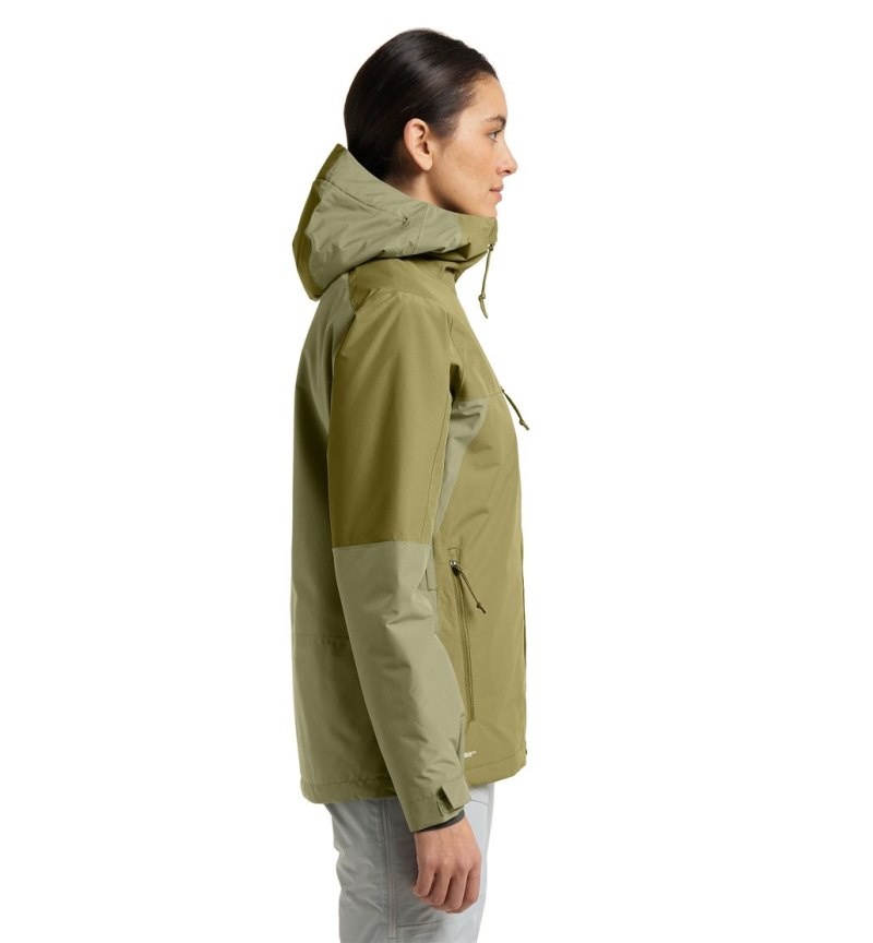 Women's Haglöfs Gondol Insulated Jacket Waterproof Jackets & Raincoats Green / Olive Green Canada | QC43-343