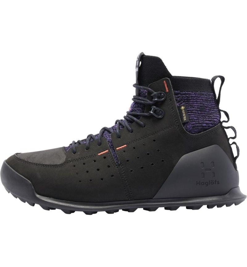 Women's Haglöfs Haglöfs Duality AT1 GTX Mid Hiking Shoes Black / Purple Canada | RQ38-010