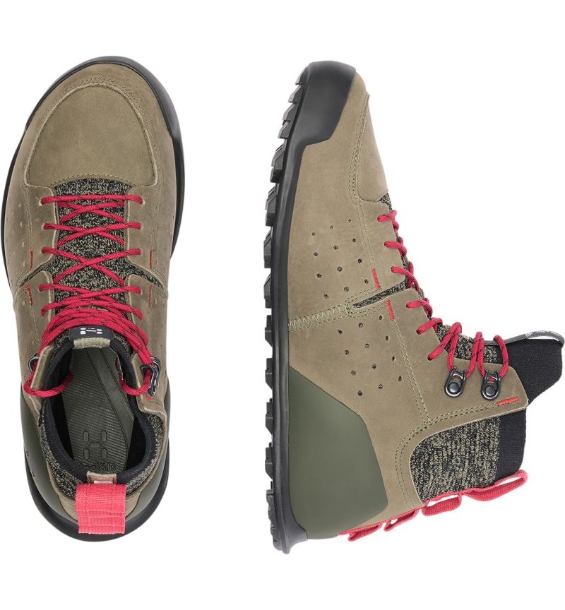 Women's Haglöfs Haglöfs Duality AT1 GTX Mid Hiking Shoes Lichen / Red Canada | XX74-354