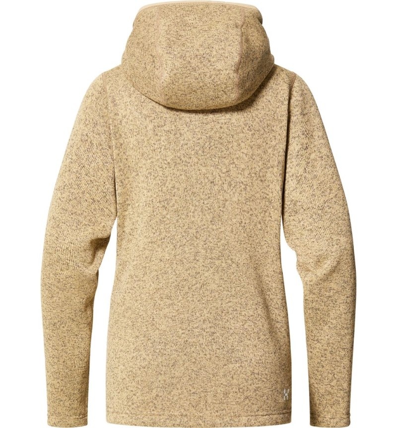 Women's Haglöfs Hede Mid Hood Fleece Jackets Beige Canada | MM27-983