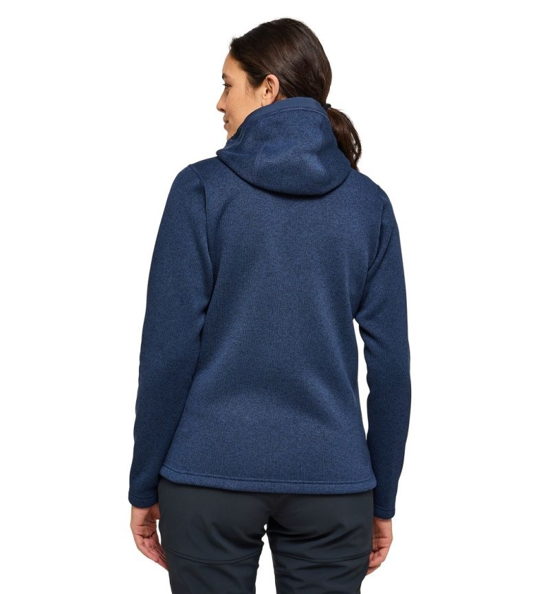 Women's Haglöfs Hede Mid Hood Fleece Jackets Blue Canada | KC66-485