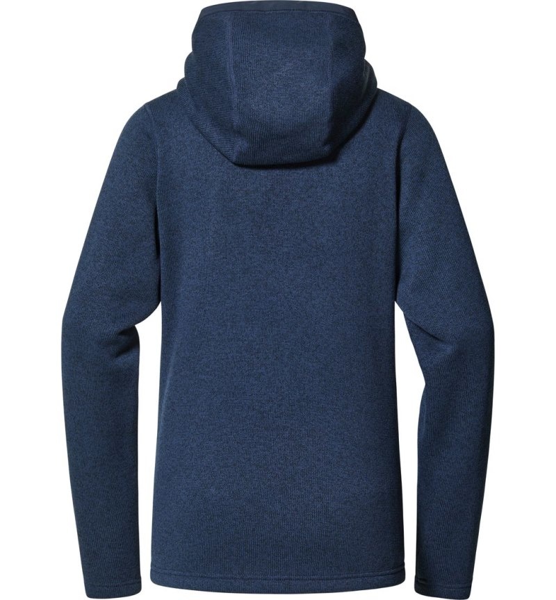 Women's Haglöfs Hede Mid Hood Fleece Jackets Blue Canada | KC66-485