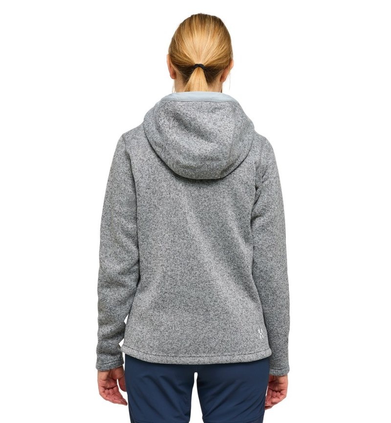 Women's Haglöfs Hede Mid Hood Fleece Jackets Concrete Canada | GP78-309