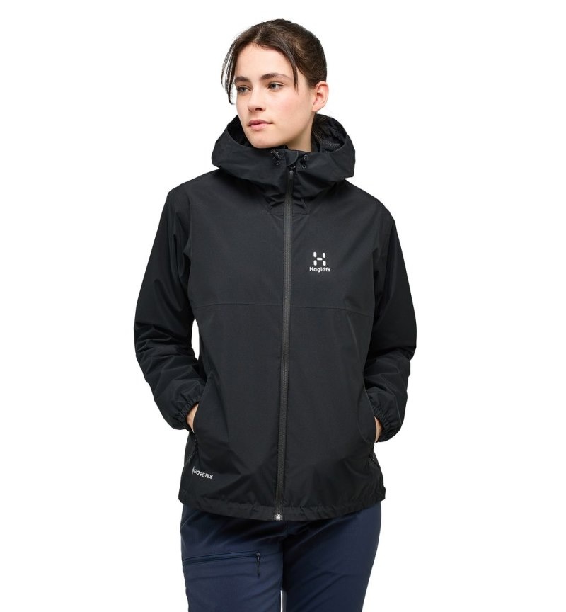 Women's Haglöfs Kaise GTX Jacket Windbreaker Black Canada | DR67-212