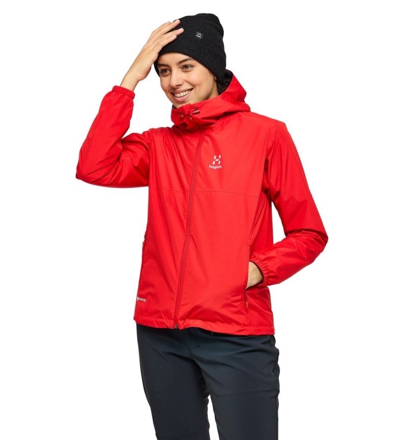 Women's Haglöfs Kaise GTX Jacket Windbreaker Red Canada | PG99-463