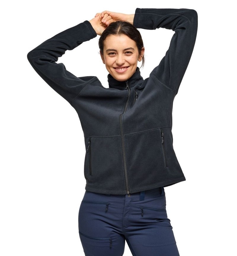 Women's Haglöfs Kaise Mid Jacket Fleece Jackets Black Canada | SP31-517