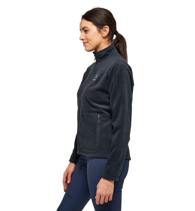 Women's Haglöfs Kaise Mid Jacket Fleece Jackets Black Canada | SP31-517