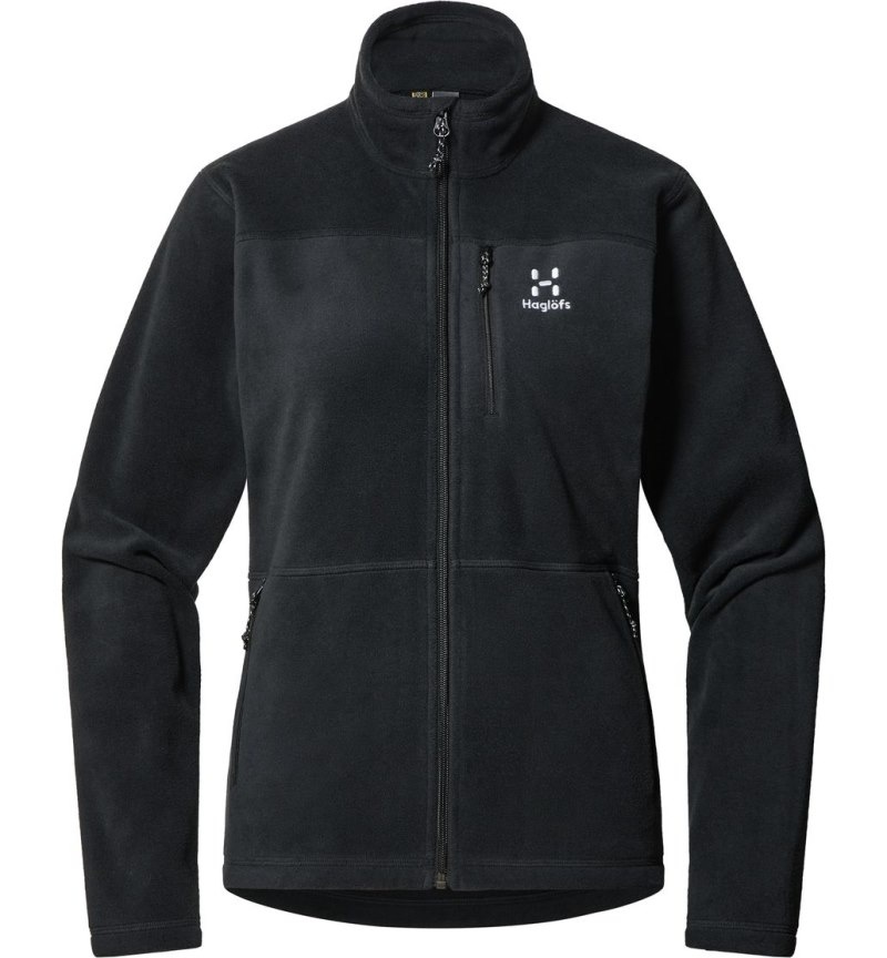 Women's Haglöfs Kaise Mid Jacket Fleece Jackets Black Canada | SP31-517