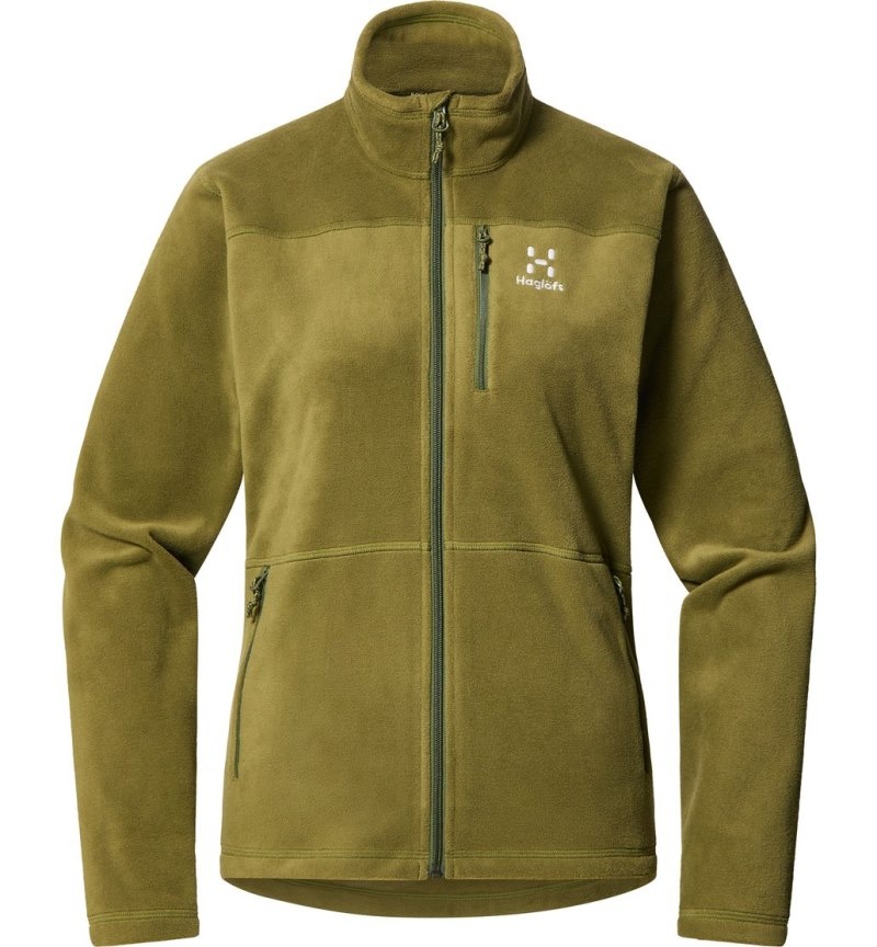 Women's Haglöfs Kaise Mid Jacket Fleece Jackets Olive Green Canada | DJ01-844