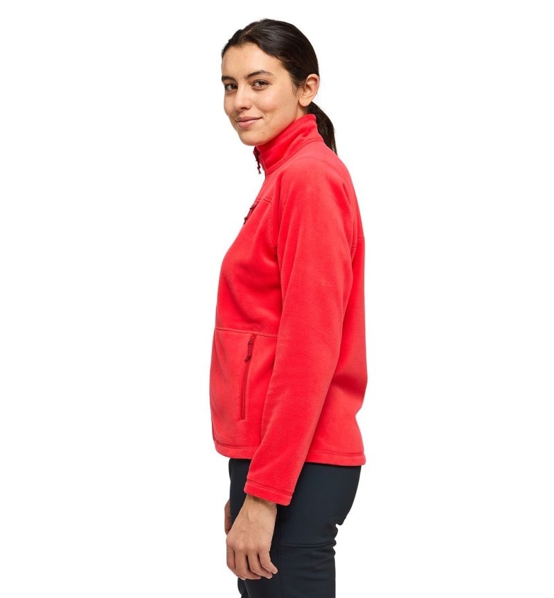 Women's Haglöfs Kaise Mid Jacket Fleece Jackets Red Canada | GD87-441