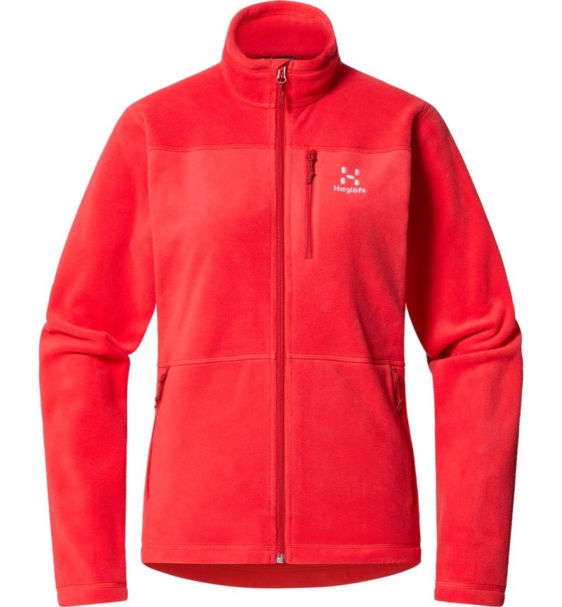 Women's Haglöfs Kaise Mid Jacket Fleece Jackets Red Canada | GD87-441