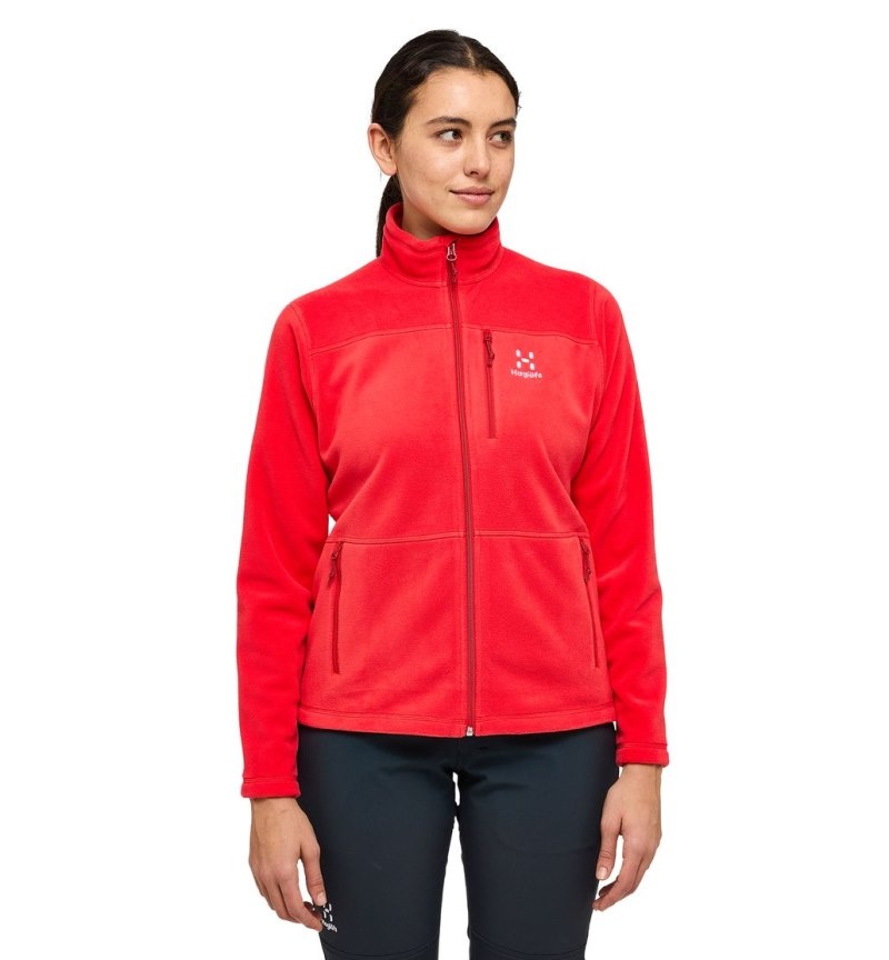 Women\'s Haglöfs Kaise Mid Jacket Fleece Jackets Red Canada | GD87-441