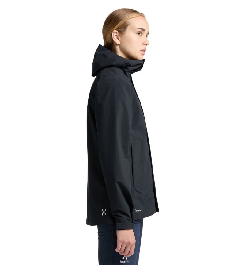 Women's Haglöfs Koyal Proof Jacket Windbreaker Black Canada | TQ21-894