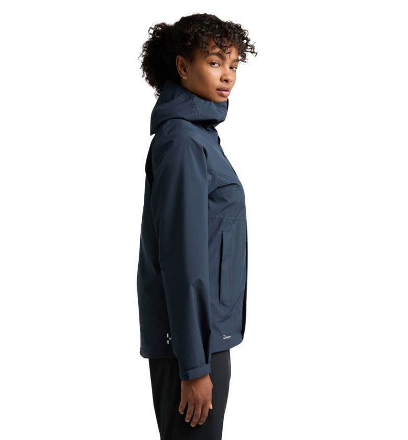 Women's Haglöfs Koyal Proof Jacket Windbreaker Blue Canada | CB65-432