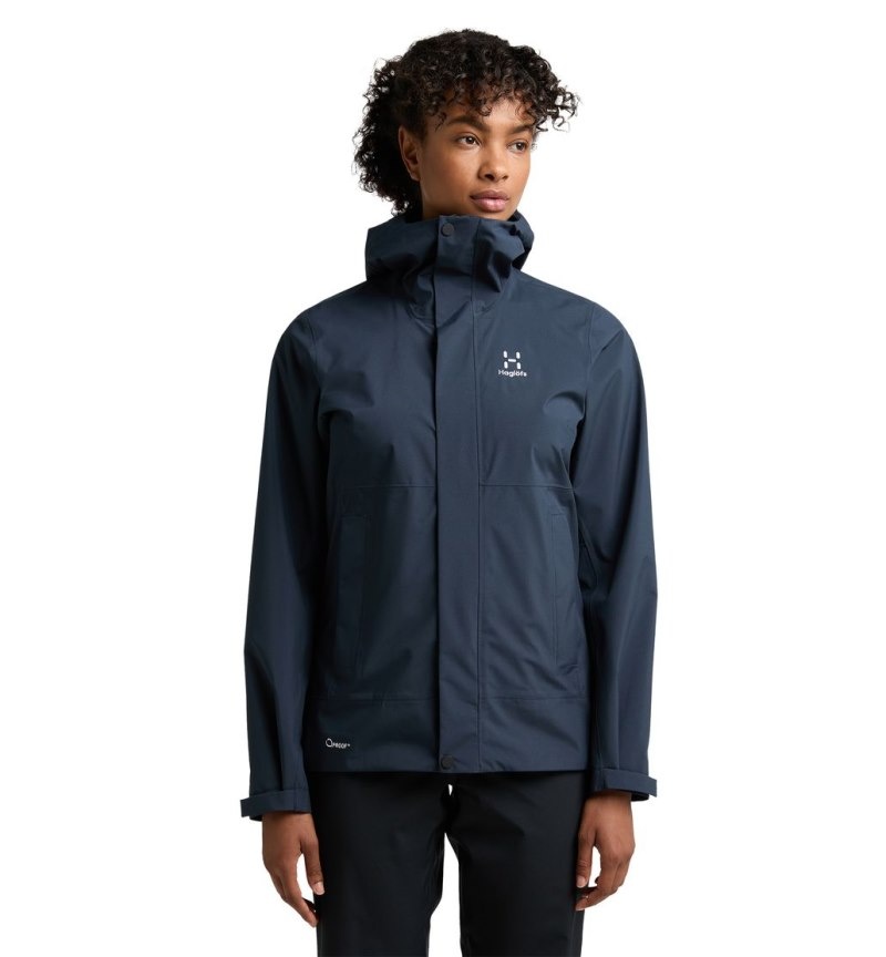 Women\'s Haglöfs Koyal Proof Jacket Windbreaker Blue Canada | CB65-432