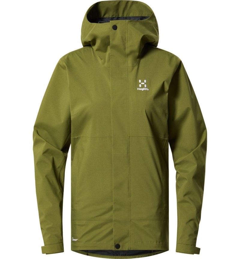 Women's Haglöfs Koyal Proof Jacket Windbreaker Olive Green Canada | TK09-129