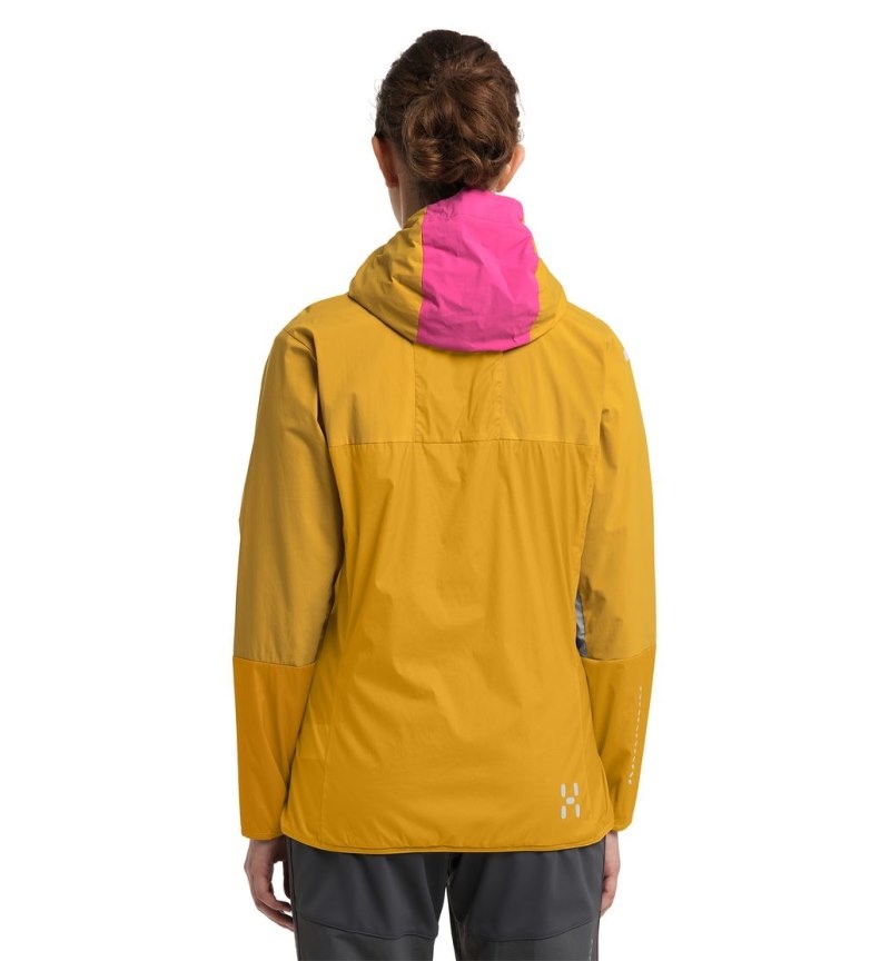 Women's Haglöfs L.I.M Alpha Hood Windbreaker Pink / Autumn Leaves Canada | NH05-945