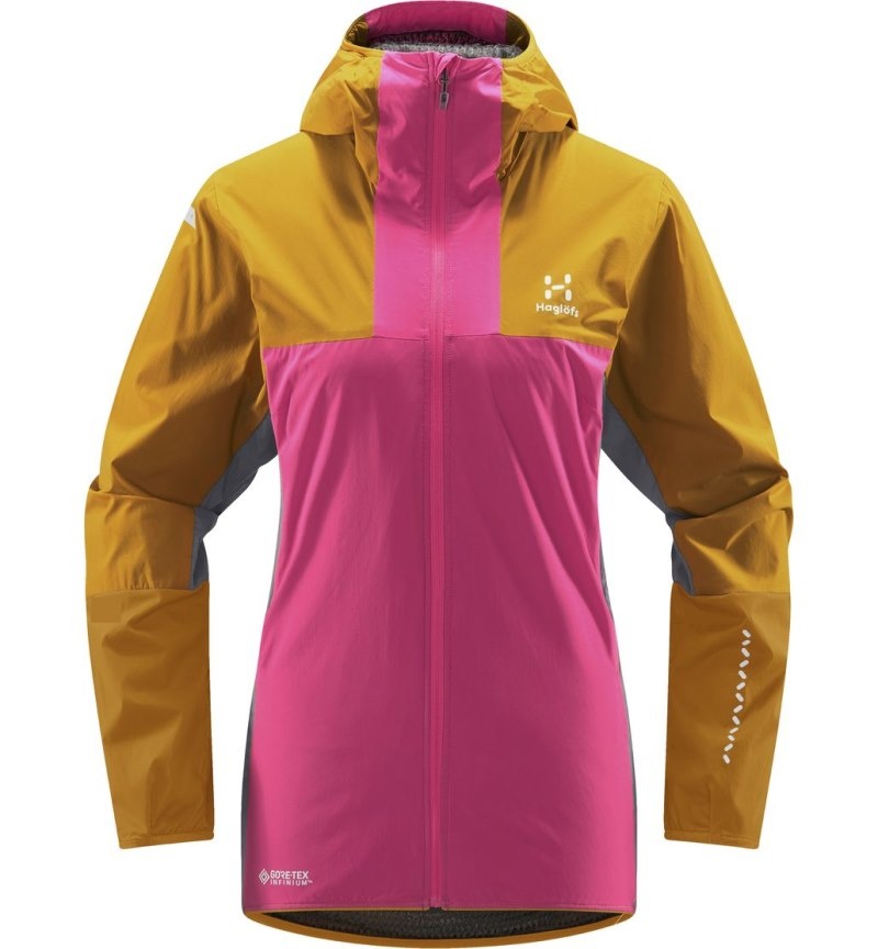 Women's Haglöfs L.I.M Alpha Hood Windbreaker Pink / Autumn Leaves Canada | NH05-945