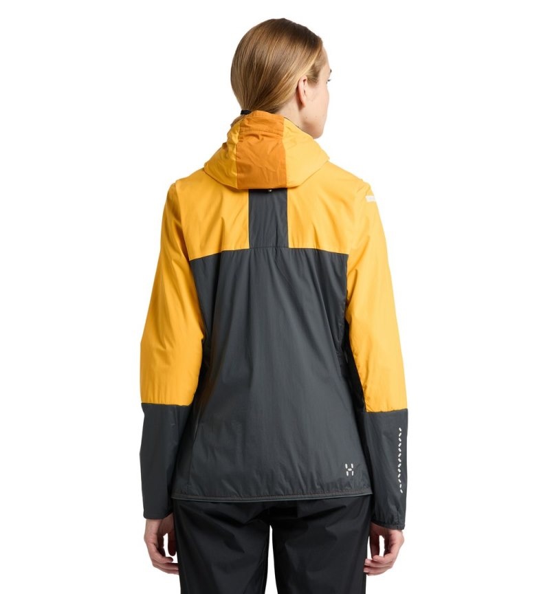 Women's Haglöfs L.I.M Alpha Hood Windbreaker Yellow / Yellow Canada | DI78-416