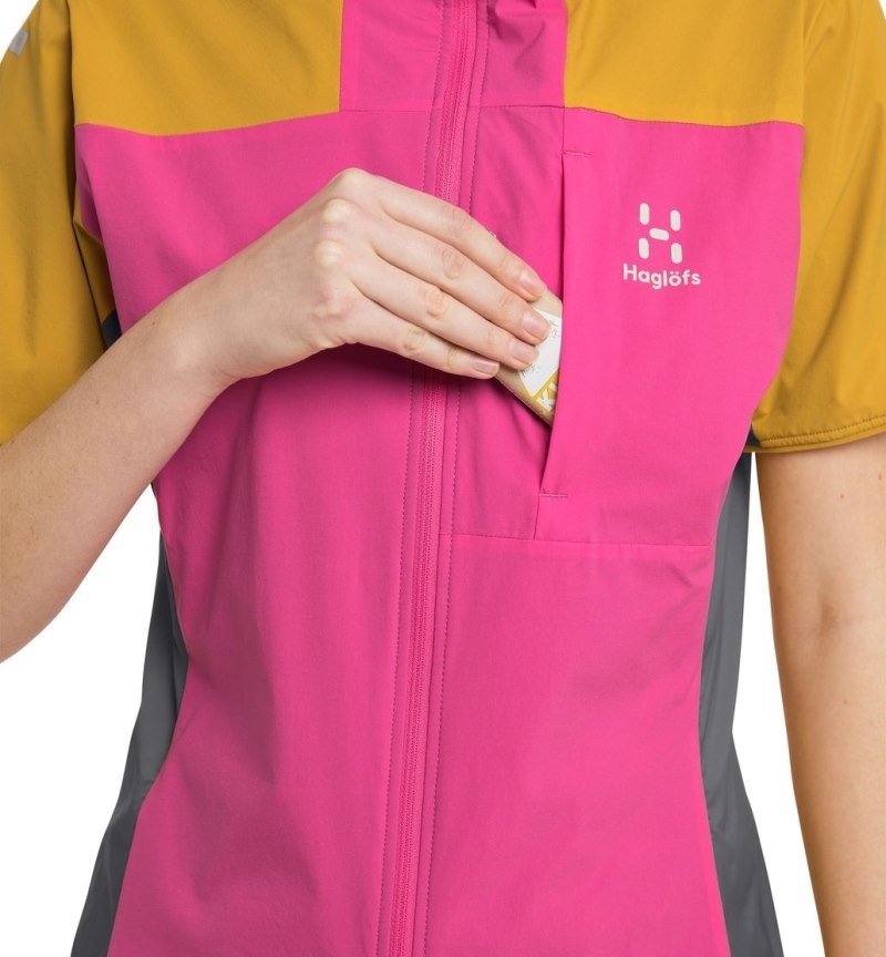 Women's Haglöfs L.I.M Alpha Vest Lightweight Jackets Pink / Autumn Leaves Canada | ZJ43-816