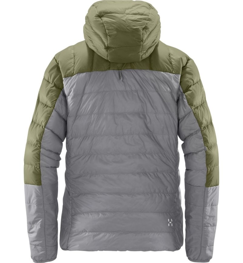 Women's Haglöfs L.I.M Down Hood Insulated Jackets Concrete / Green Canada | NB10-756