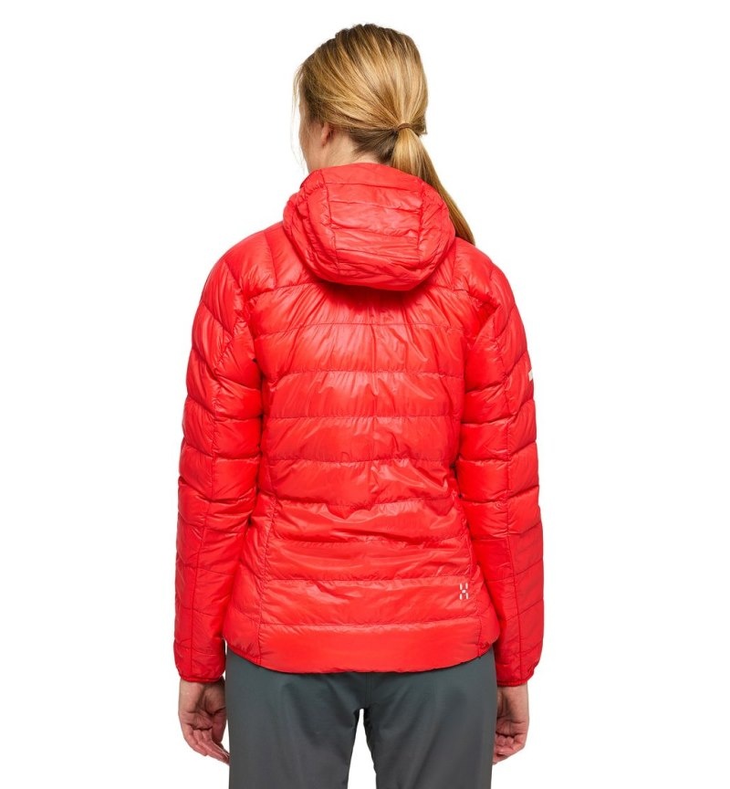 Women's Haglöfs L.I.M Down Hood Insulated Jackets Red Canada | FQ96-891