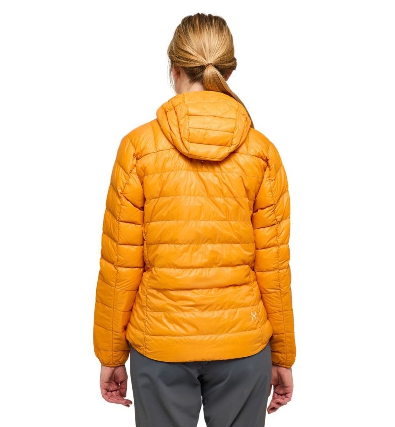 Women's Haglöfs L.I.M Down Hood Insulated Jackets Yellow Canada | IZ56-873