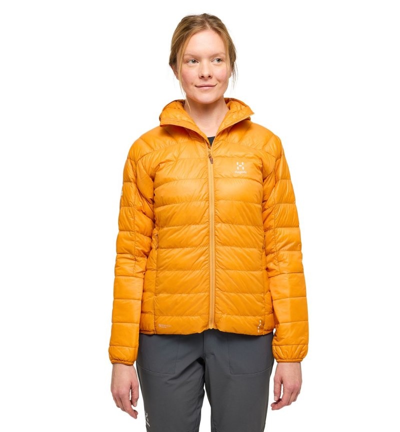 Women\'s Haglöfs L.I.M Down Hood Insulated Jackets Yellow Canada | IZ56-873