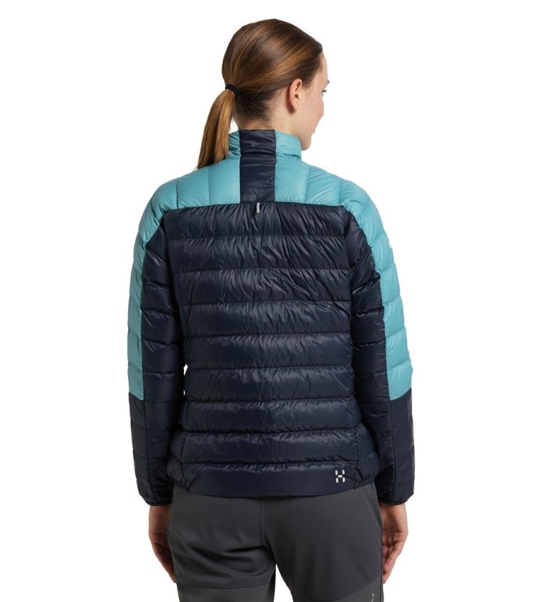 Women's Haglöfs L.I.M Down Jacket Insulated Jackets Blue / Green Blue Canada | RQ80-426