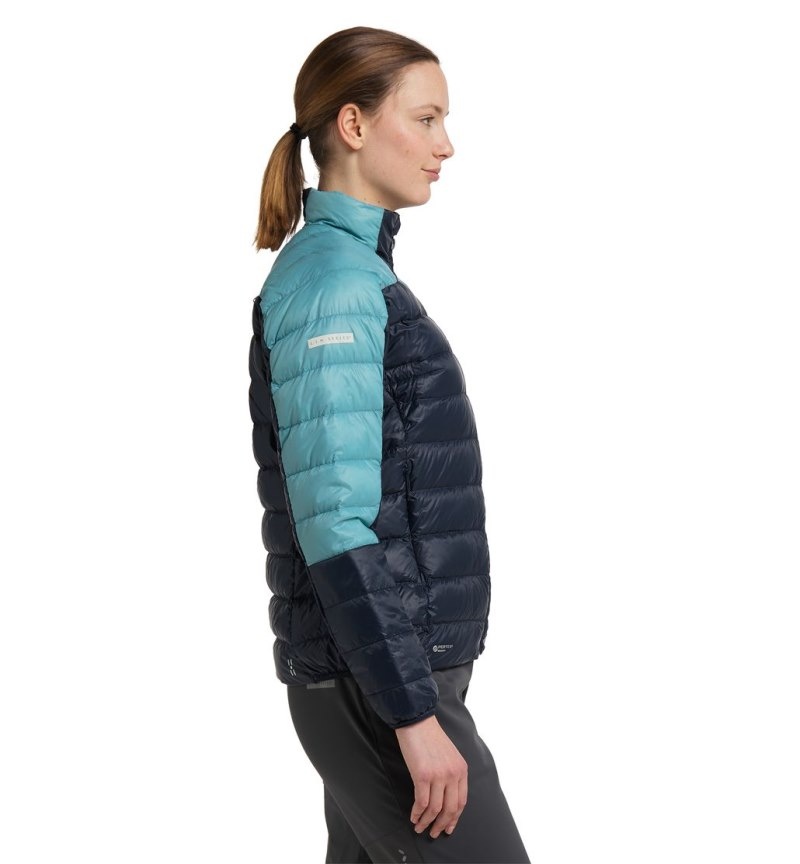 Women's Haglöfs L.I.M Down Jacket Insulated Jackets Blue / Green Blue Canada | RQ80-426