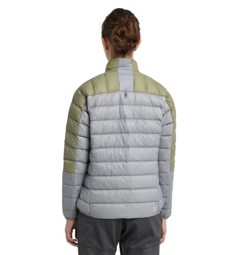 Women's Haglöfs L.I.M Down Jacket Insulated Jackets Concrete / Green Canada | WU90-142