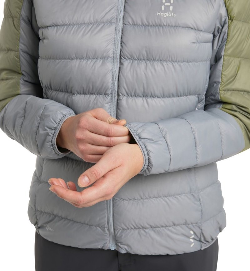 Women's Haglöfs L.I.M Down Jacket Insulated Jackets Concrete / Green Canada | WU90-142