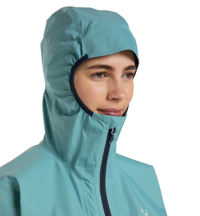 Women's Haglöfs L.I.M GTX II Jacket Windbreaker Green Blue Canada | JC23-219