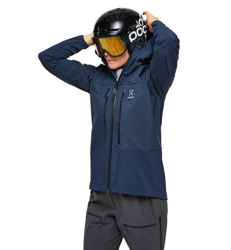 Women's Haglöfs L.I.M Hybrid Touring Hood Windbreaker Blue Canada | GZ00-689