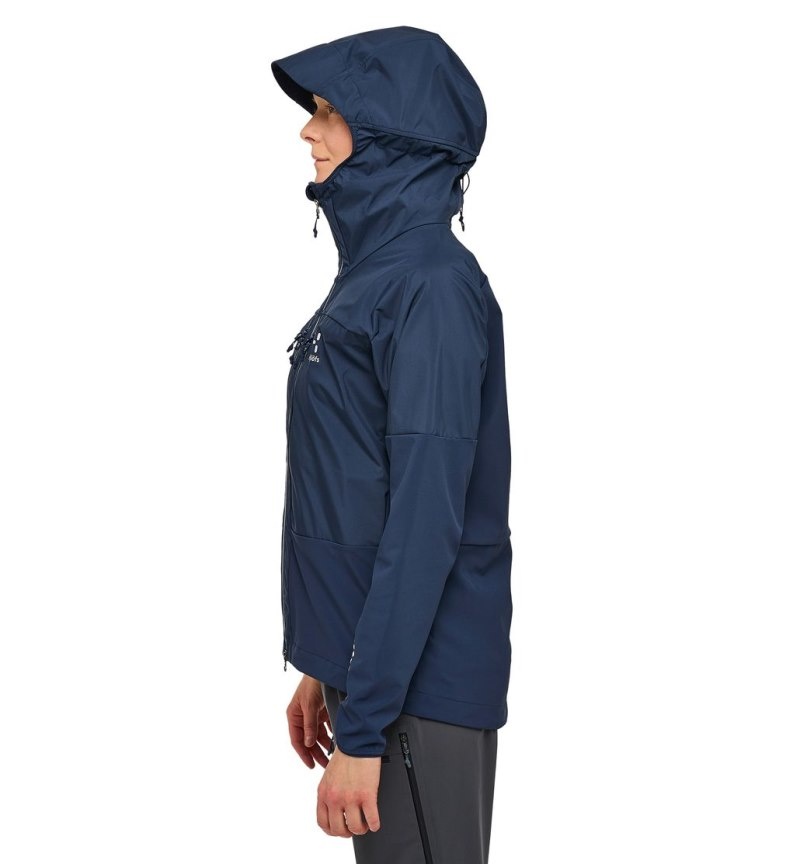 Women's Haglöfs L.I.M Hybrid Touring Hood Windbreaker Blue Canada | GZ00-689