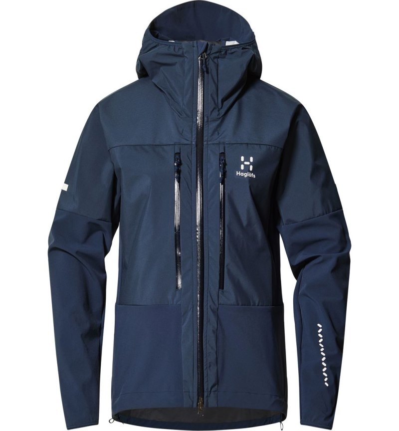 Women's Haglöfs L.I.M Hybrid Touring Hood Windbreaker Blue Canada | GZ00-689