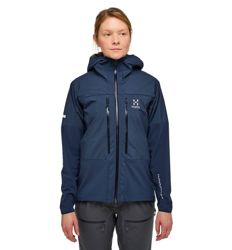 Women\'s Haglöfs L.I.M Hybrid Touring Hood Windbreaker Blue Canada | GZ00-689