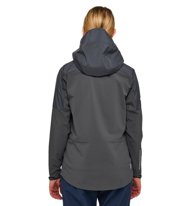 Women's Haglöfs L.I.M Hybrid Touring Hood Windbreaker Magnetite Canada | MV90-086