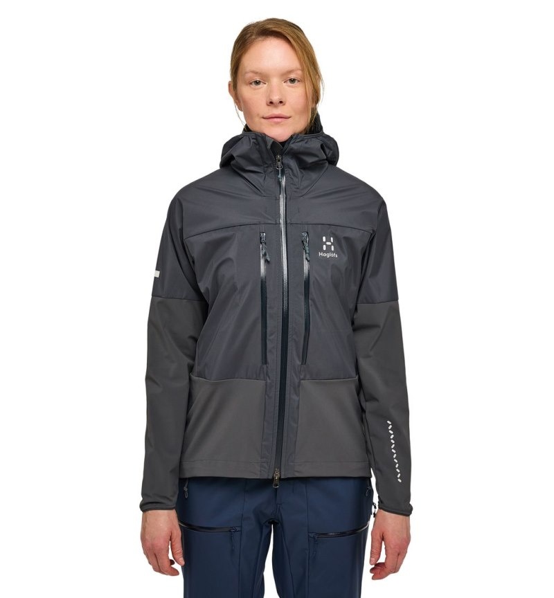 Women\'s Haglöfs L.I.M Hybrid Touring Hood Windbreaker Magnetite Canada | MV90-086