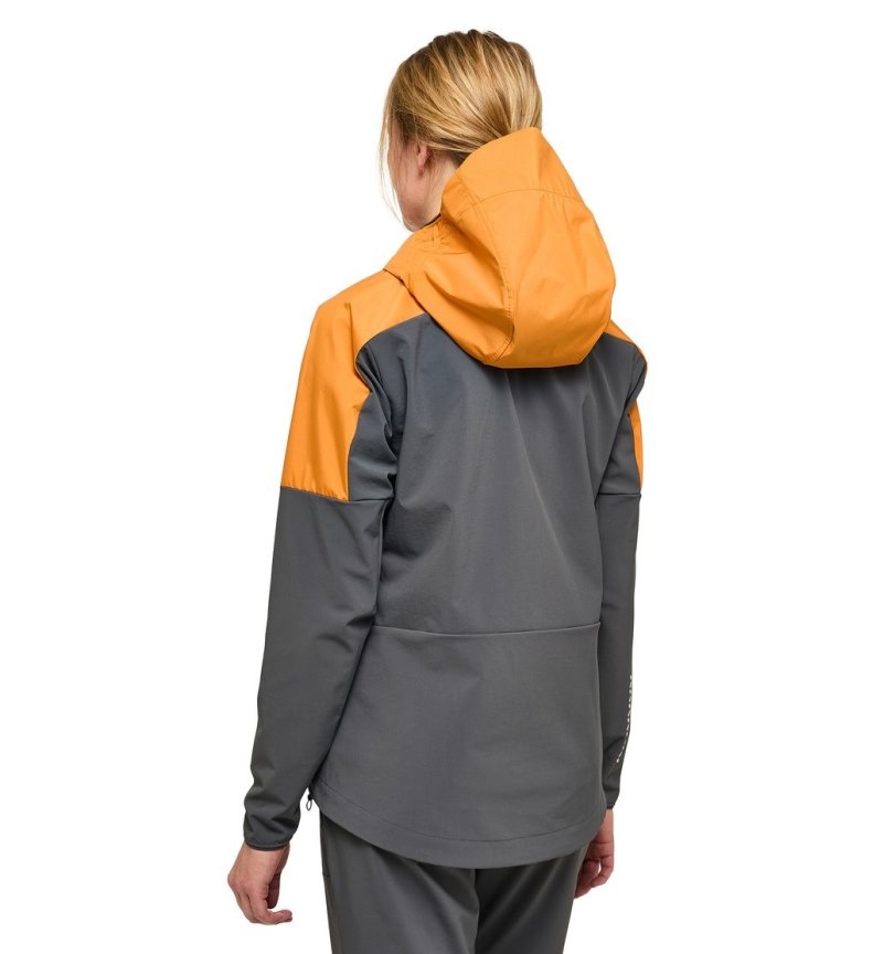 Women's Haglöfs L.I.M Hybrid Touring Hood Windbreaker Yellow / Magnetite Canada | VM82-637