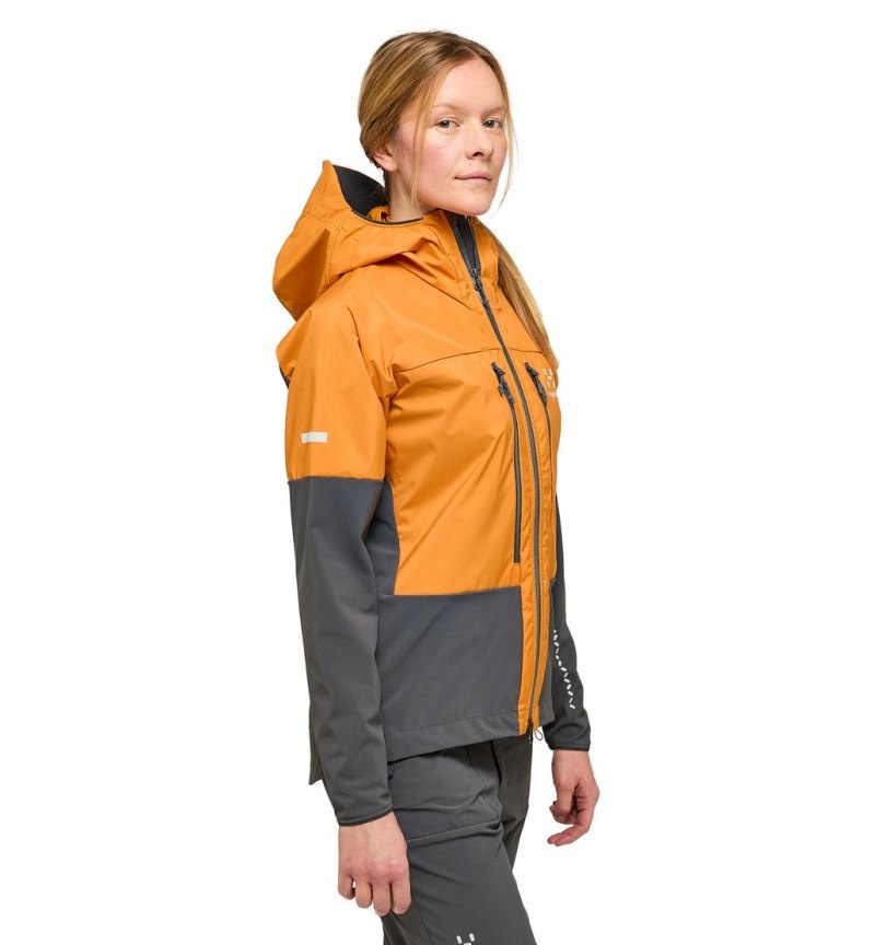 Women's Haglöfs L.I.M Hybrid Touring Hood Windbreaker Yellow / Magnetite Canada | VM82-637