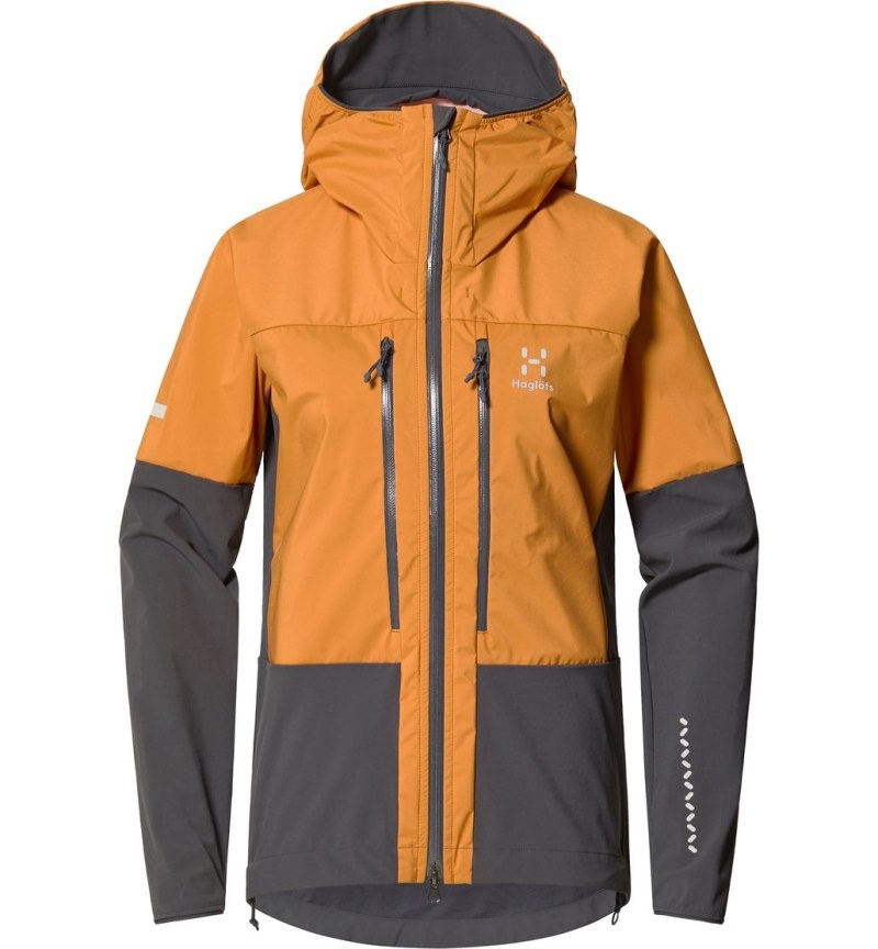 Women's Haglöfs L.I.M Hybrid Touring Hood Windbreaker Yellow / Magnetite Canada | VM82-637