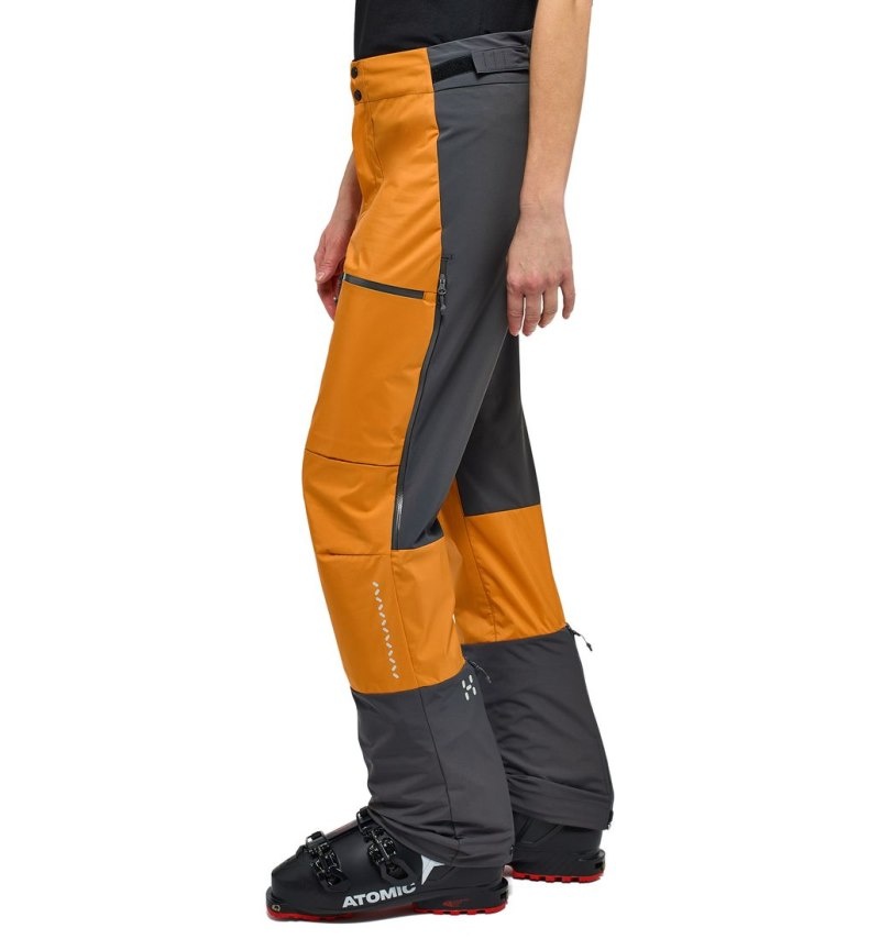 Women's Haglöfs L.I.M Hybrid Touring Pant Softshell Trousers Yellow / Magnetite Canada | RR54-037