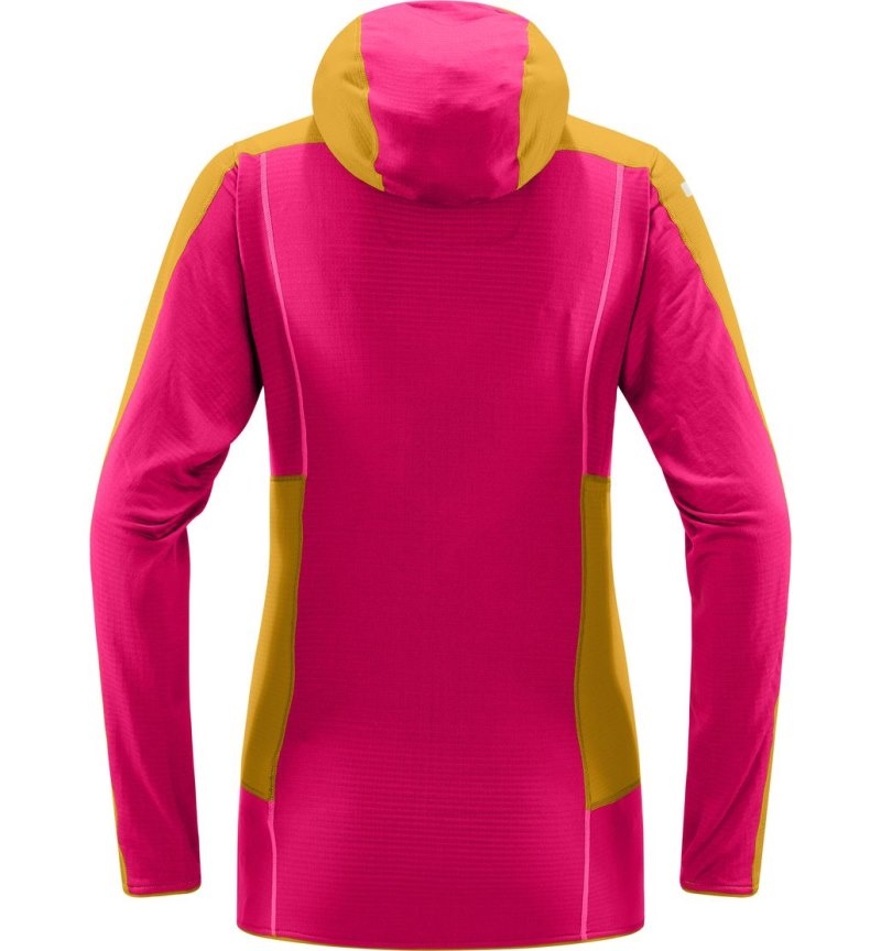 Women's Haglöfs L.I.M Mid Fast Hood Fleece Jackets Autumn Leaves / Pink Canada | DA04-238