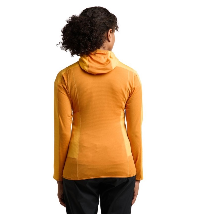 Women's Haglöfs L.I.M Mid Fast Hood Fleece Jackets Yellow / Yellow Canada | YO87-847