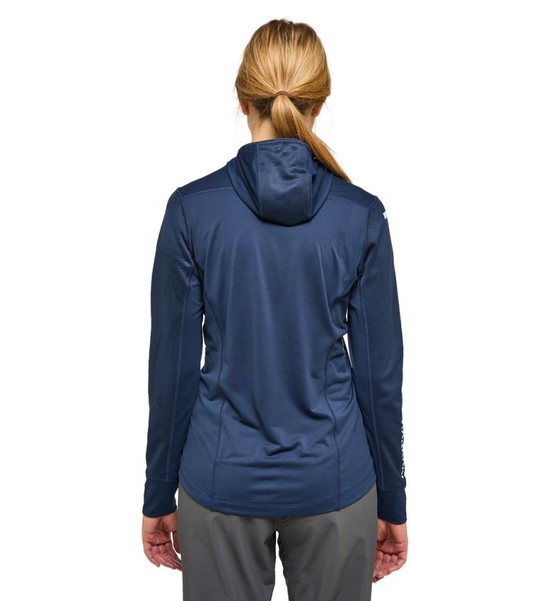 Women's Haglöfs L.I.M Mid Multi Hood Fleece Jackets Blue Canada | FF51-543