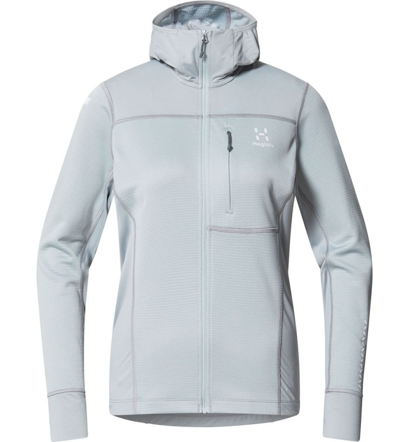 Women's Haglöfs L.I.M Mid Multi Hood Fleece Jackets Concrete Canada | RT94-327